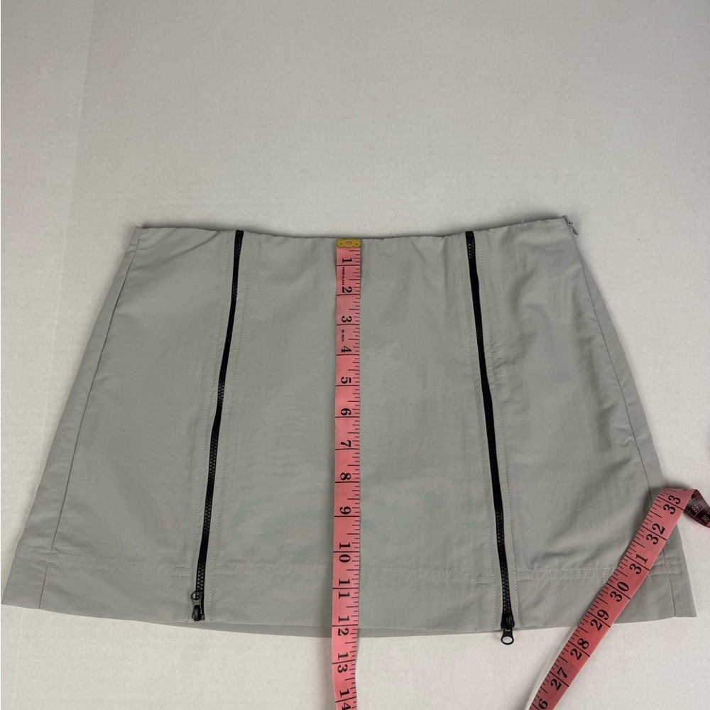 ZARA‎ Mini Skirt Size S Gray Utility Zipper Front Adjustable A-Line NWT - Picture 10 of 10